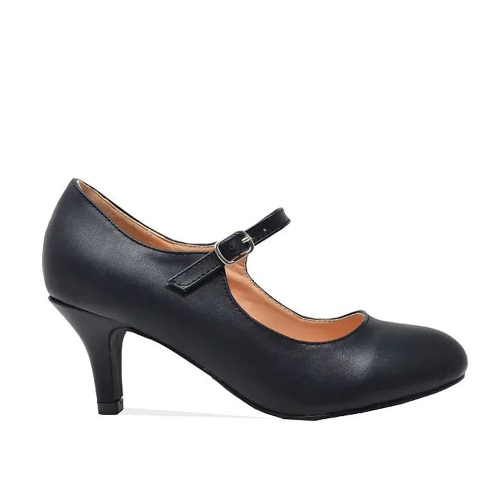 WOMEN'S VINTAGE STYLE LOW HEEL - Picture 1 of 4